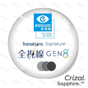 Essilor Transitions Gen8 全視線變色鏡片 (Grey 灰) Crizal Sapphire HR
